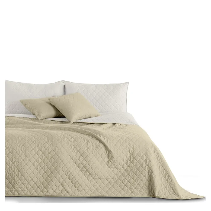 Béžovo-bílý mikrovláknový přehoz DecoKing Axel 200x220 cm