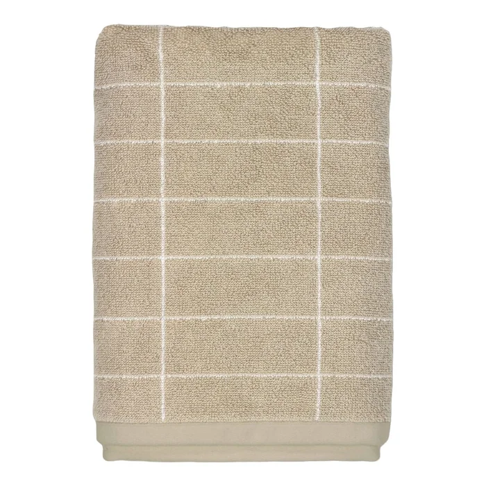 Béžový bavlněný ručník 50x100 cm Tile Stone Mette Ditmer Denmark