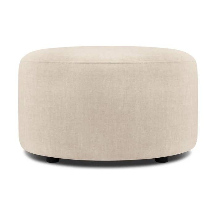 Béžový sametový puf Mazzini Sofas Debbie, ø 68 cm