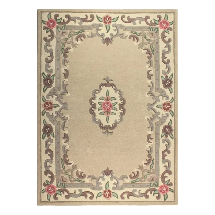 Béžový vlněný koberec Flair Rugs Aubusson 75x150 cm