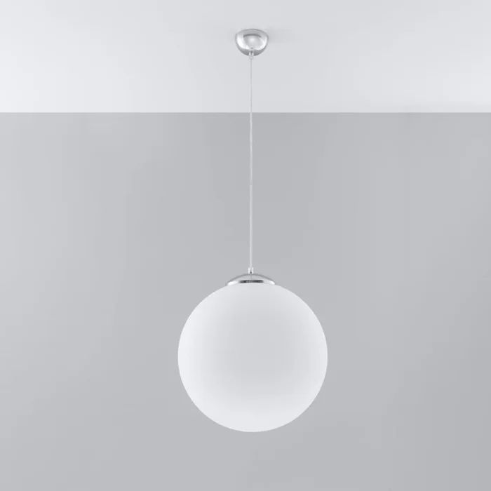Bianco Bílé závěsné svítidlo s skleněným stínidlem 40 cm