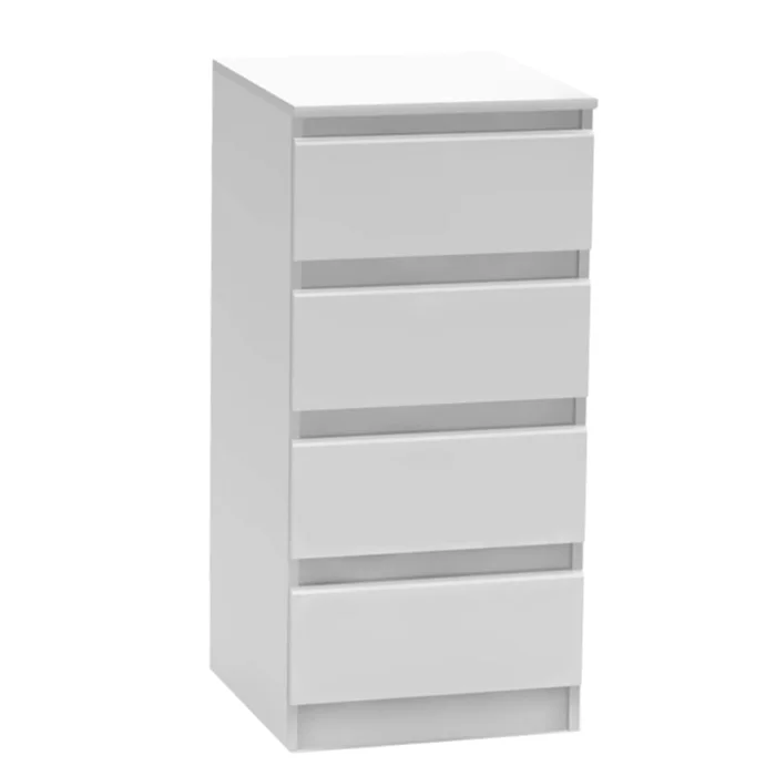 Bílá čtyřšuplíková komoda HANY NEW 009