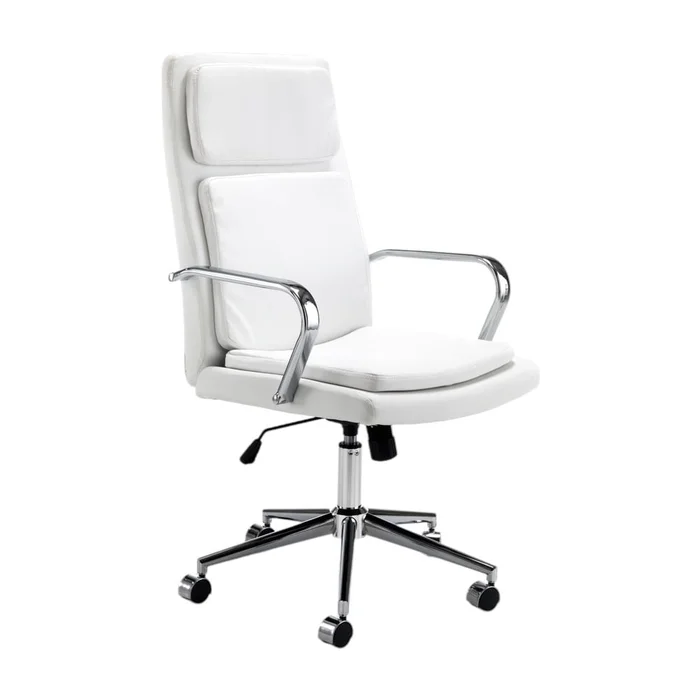 Bílá kancelářská židle Prestige z imitace kůže