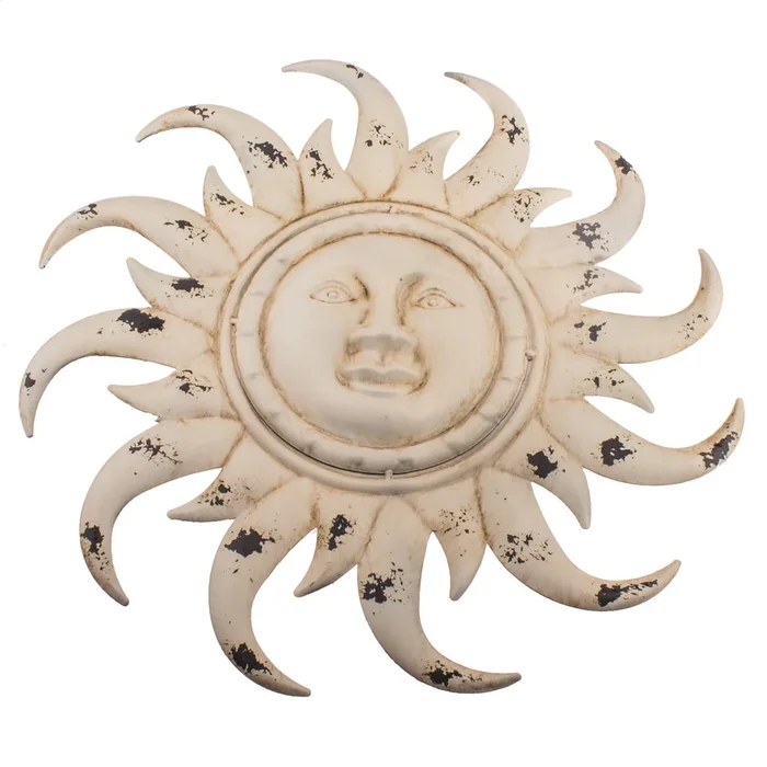 Bílá kovová nástěnná dekorace Dakls Sun