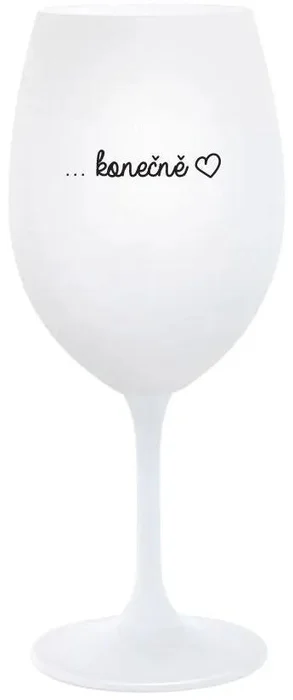 Bílá sklenice na víno 350 ml