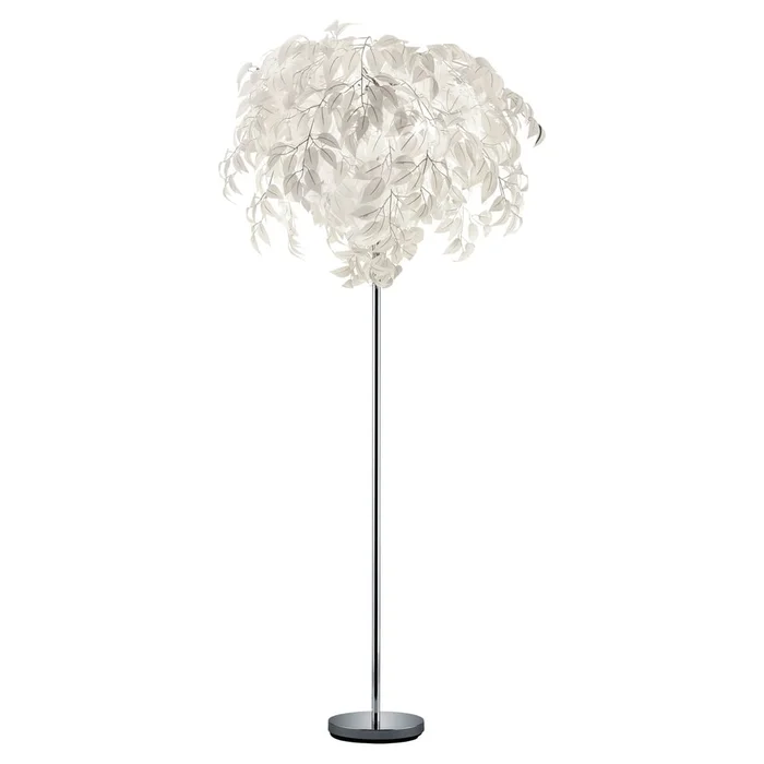 Bílá stojací lampa Trio Leavy 180 cm