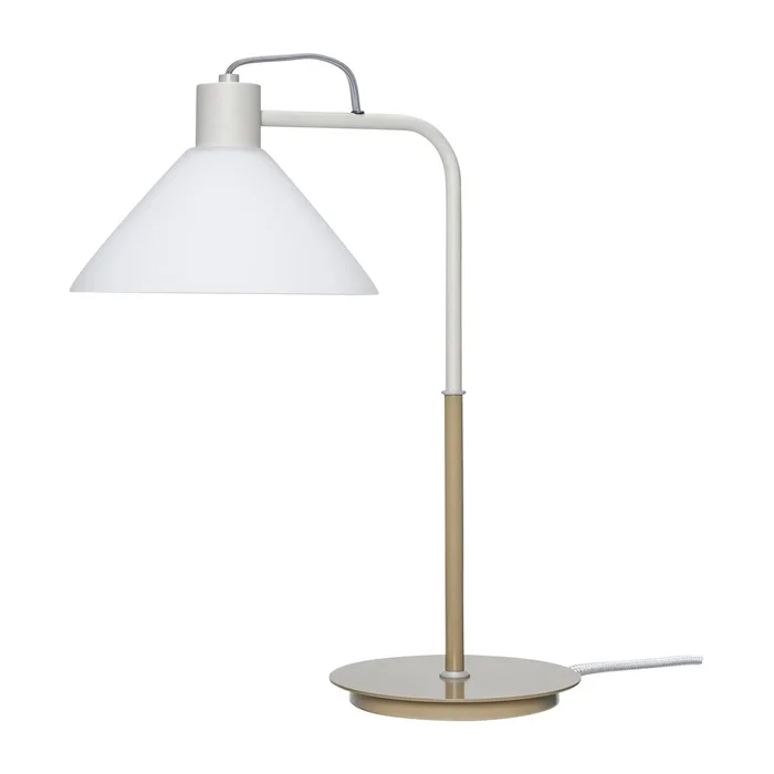 Bílá stolní lampa s skleněným stínidlem 44 cm