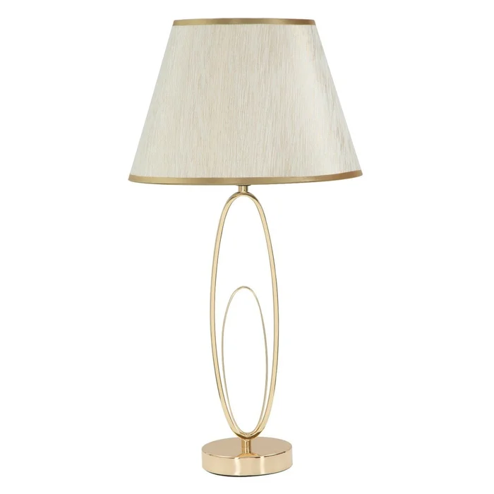 Bílá stolní lampa s zlatou konstrukcí Mauro Ferretti Glam Flush