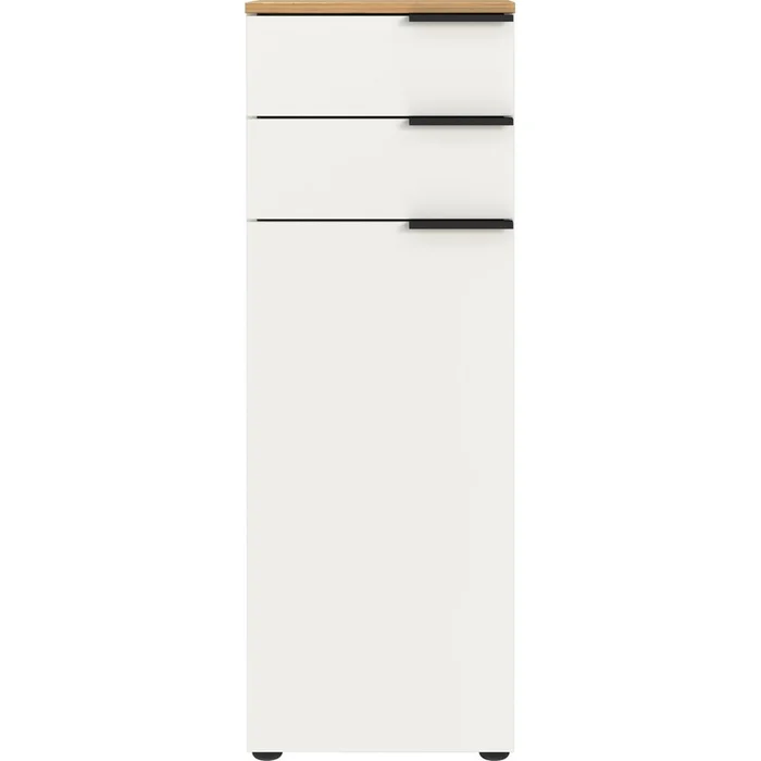 Bílá vysoká koupelnová skříňka Menen 39x111 cm