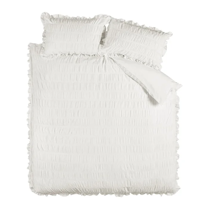 Bílé krepové povlečení 135x200 cm Seersucker Frill