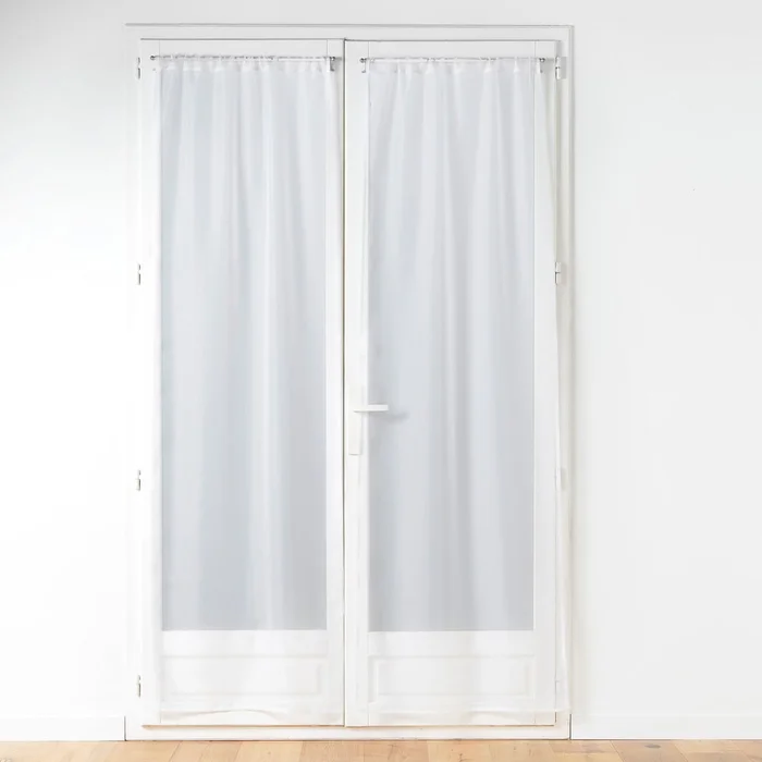 Bílé mikrosaténové záclony sada 2 kusy 70x200 cm