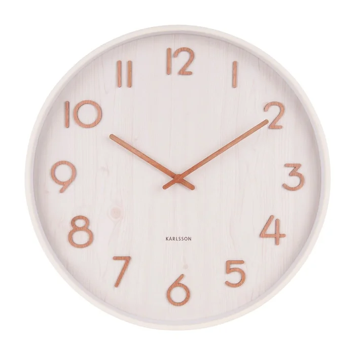 Bílé nástěnné hodiny Karlsson Pure Medium 40 cm