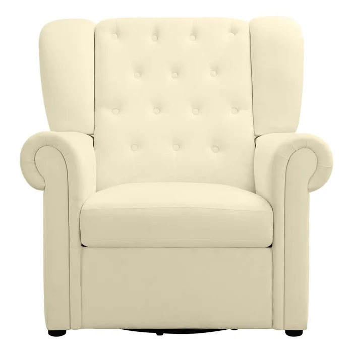 Bílé sametové houpací křeslo Lillyse