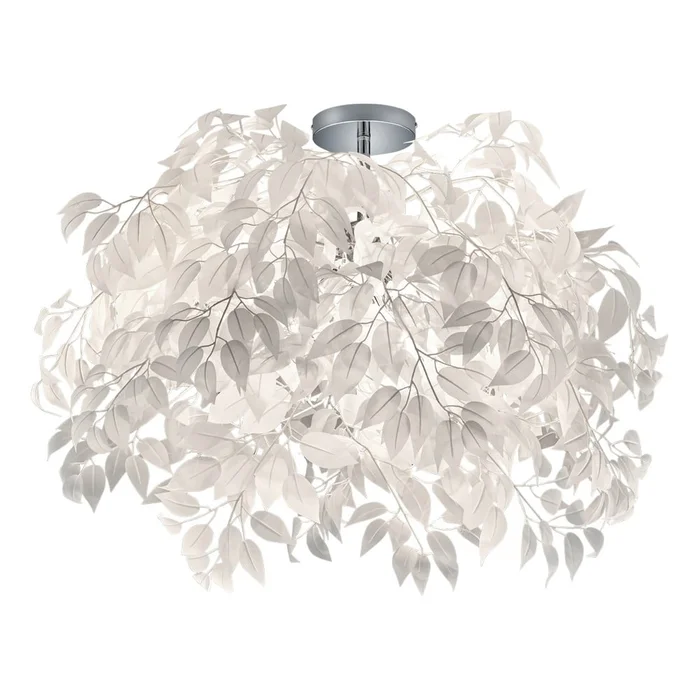 Bílé závěsné svítidlo Trio Pendant Leavy, 73 cm