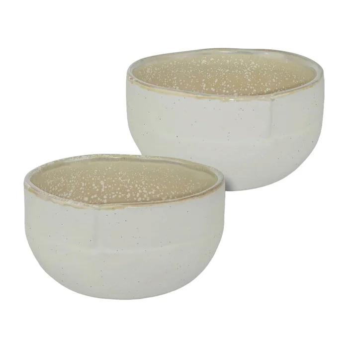 Bílo-bezové kamenné misky set 2 ks 10 cm Sand Grain