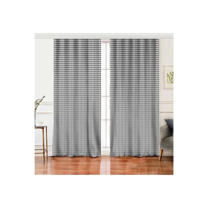 Bílo-šedé závěsy 2 ks 140x260 cm Mila Home