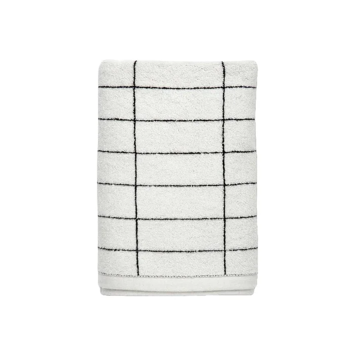 Bílý bavlněný ručník 50x100 cm Tile Stone Mette Ditmer Denmark