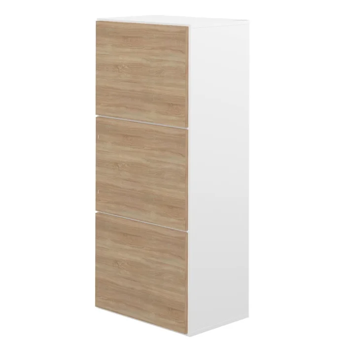 Bílý botník s dekorem dubu Bamboo
