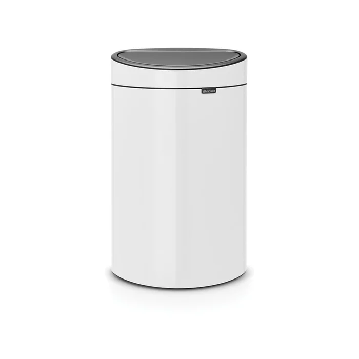 Bílý dotykový ocelový odpadkový koš 40 l Touch Bin Brabantia