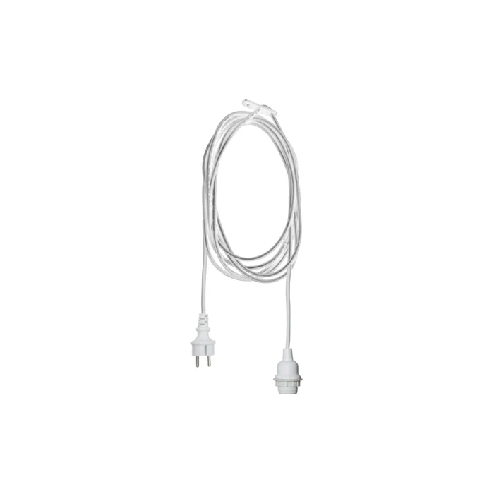 Bílý kabel s koncovkou pro žárovku Star Trading Ute 2,5 m