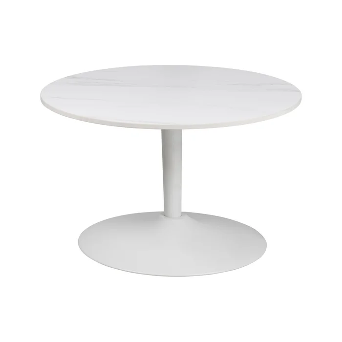 Bílý kulatý konferenční stolek Malta 60 cm