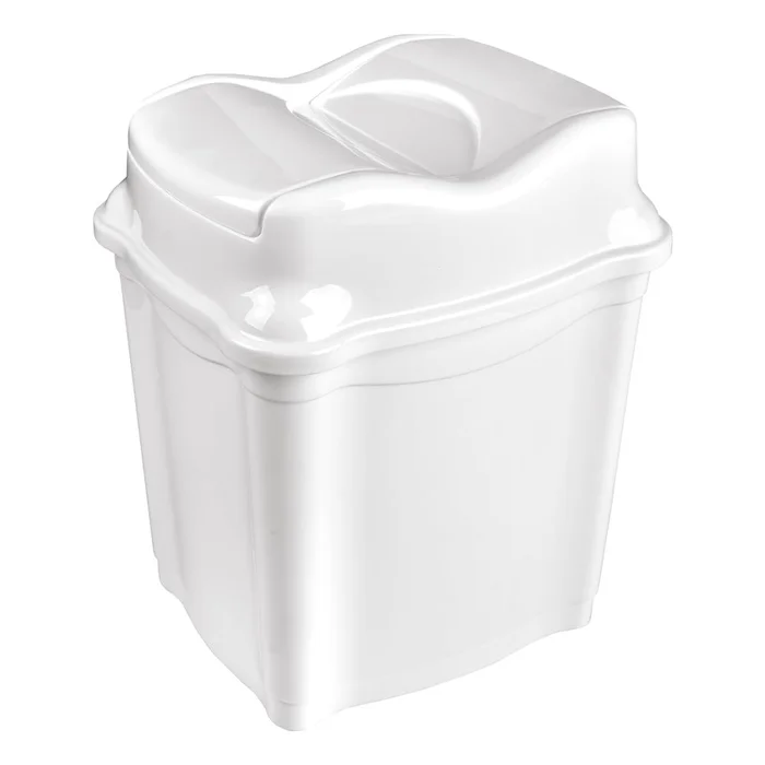 Bílý plastový odpadkový koš 9 l
