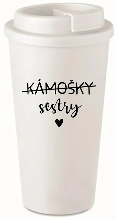 Bílý termohrnek 475 ml Kámošky Sestřiny
