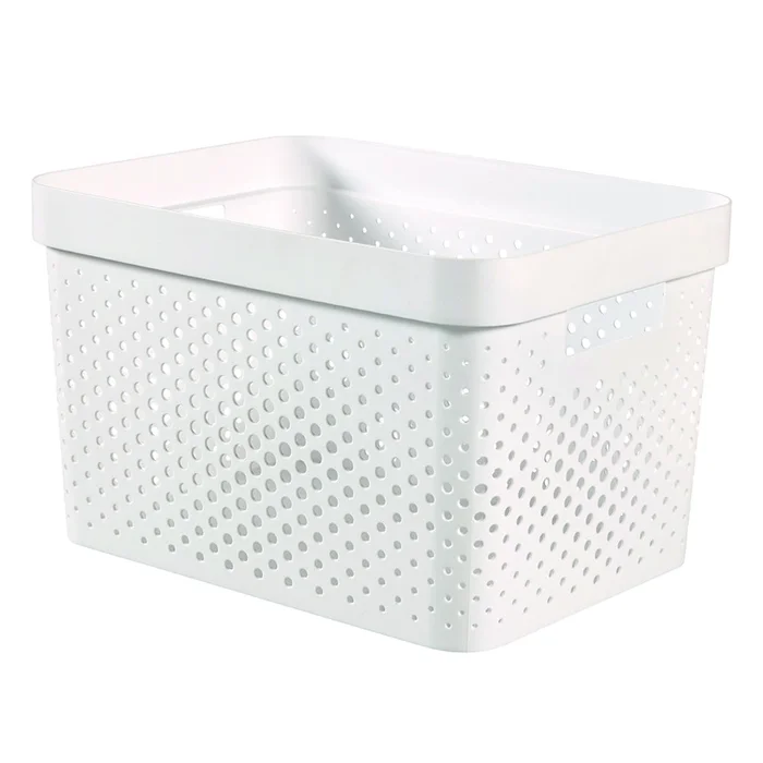 Bílý úložný box Curver Infinity Dots 17 l