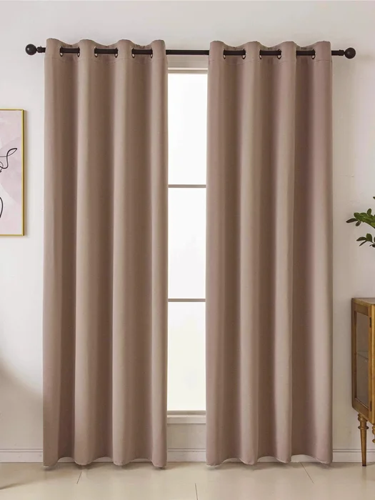 Blackout závěsy Elias cappuccino 140x280 cm, 2 ks