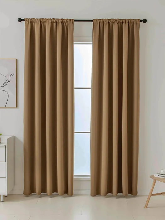 Blackout závěsy Elias hnědá 2 ks 140×160 cm