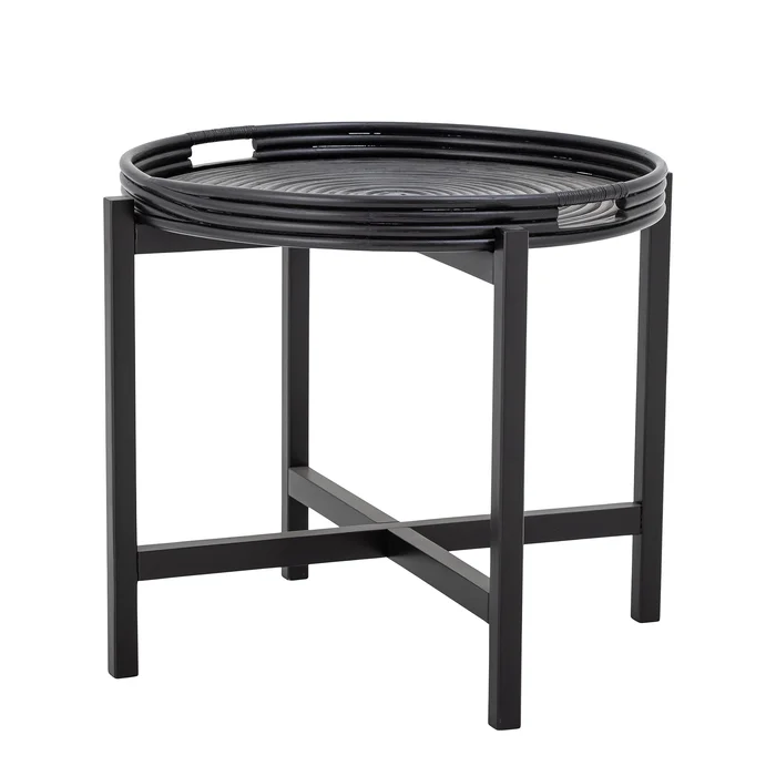Bloomingville Černý ratanový stůl Milli Tray 60x47 cm
