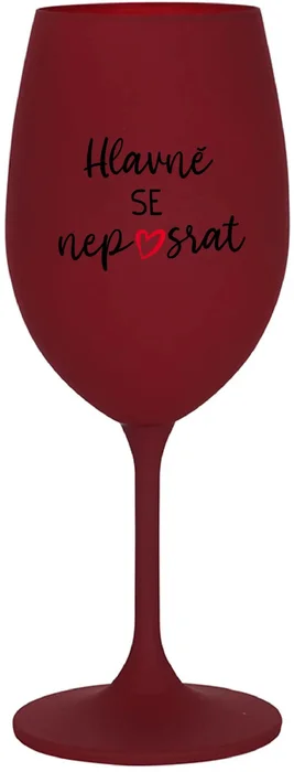 Bordová sklenice na víno 350 ml s nápisem