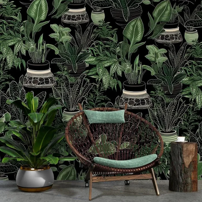 Botanická tapeta do interiéru