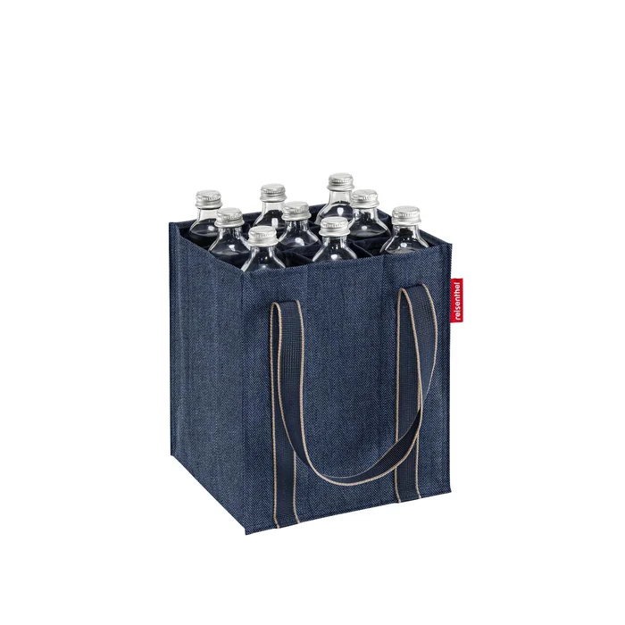 Bottlebag Nákupní taška na lahve, Herringbone, tmavě modrá