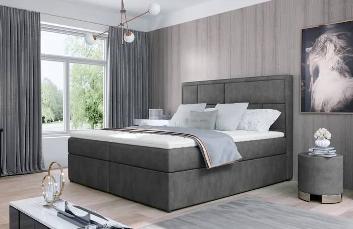 Boxspring BARBARIO 05 180x200 šedá
