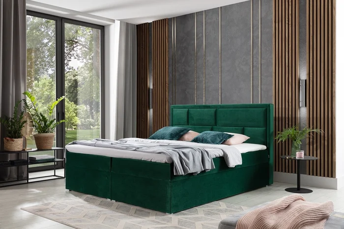 Boxspring BARBARIO 09 160x200 zelená látka
