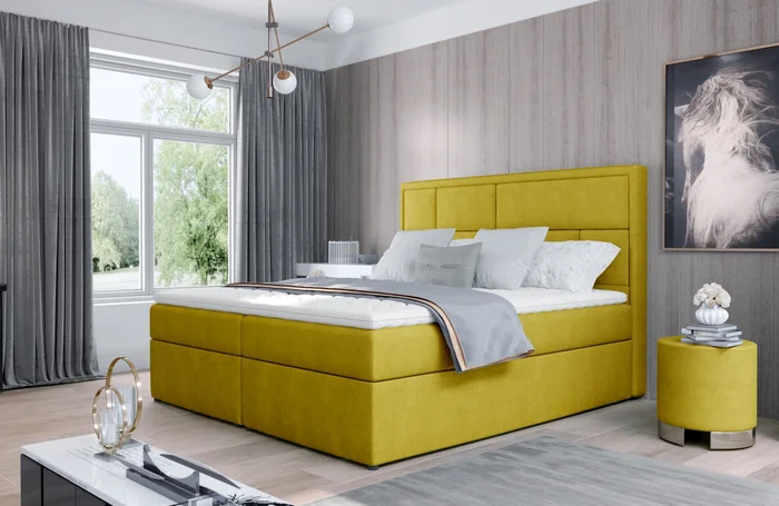 Boxspring BARBARIO 21 140x200 – žlutá látka