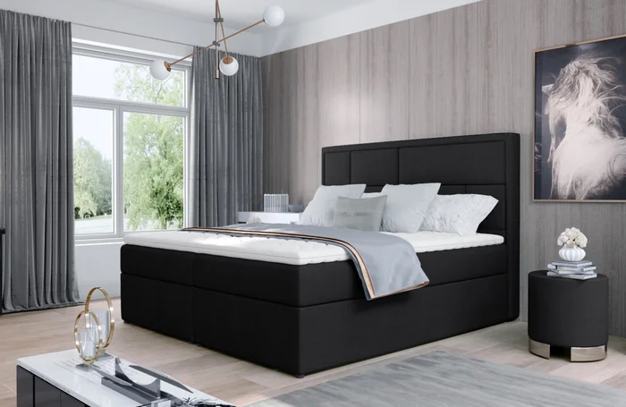 Boxspring BARBARIO 24 140x200 cm – černá látka