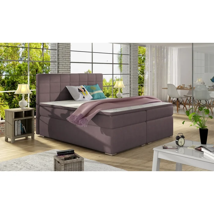 Boxspring HIRSUTA 08 160×200 cm, fialová látka