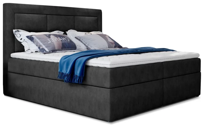 Boxspring KORBELA 06 160x200 cm, tmavě šedá látka