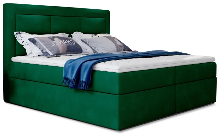 Boxspring Korbela 09 180x200 – zelený potah