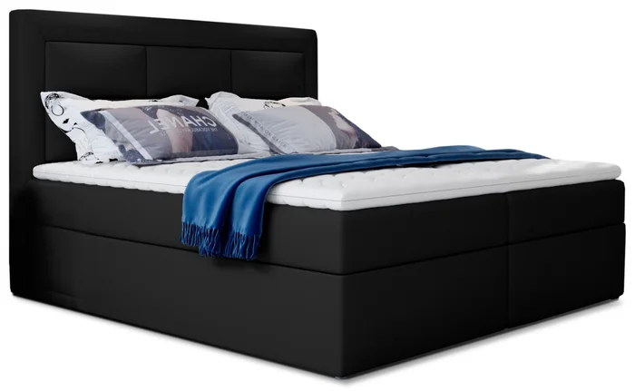Boxspring KORBELA 22 180x200 černá ekokůže
