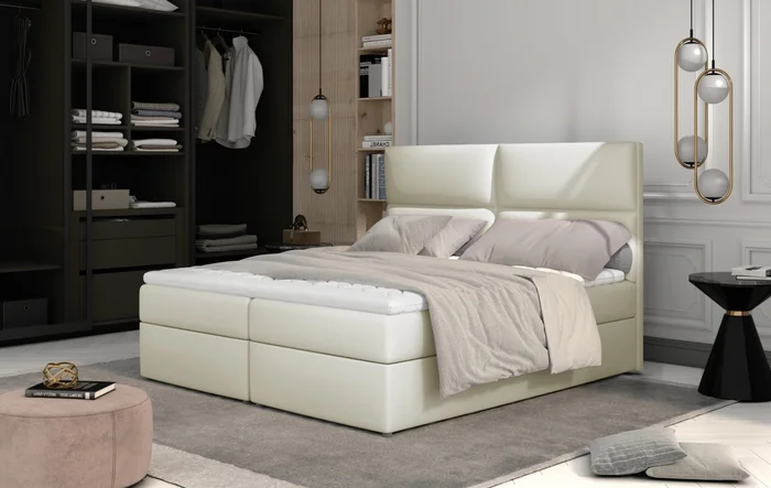 Boxspring PILANSI 08 160×200 béžová ekokůže