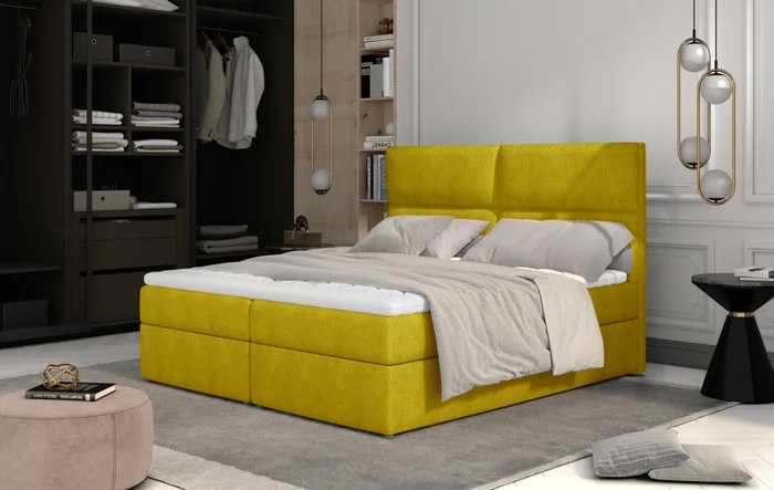 Boxspring PILANSI 11 160×200 cm – žlutá látka