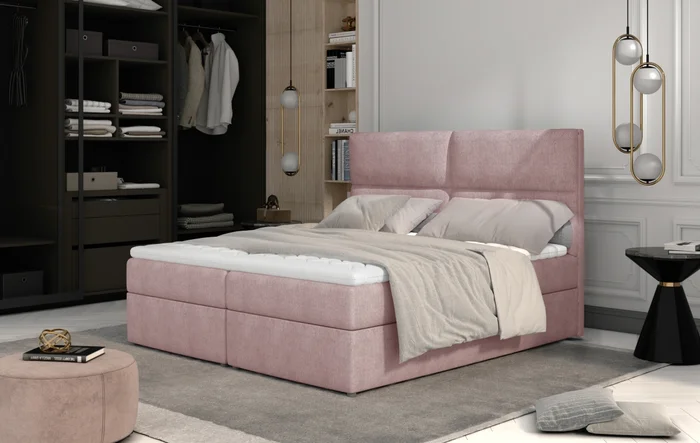 Boxspring PILANSI 12 160x200 cm – růžová látka