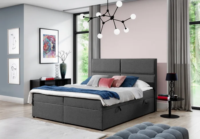 Boxspring PILANSI 13 160×200 cm, tmavě šedá Sawana 05