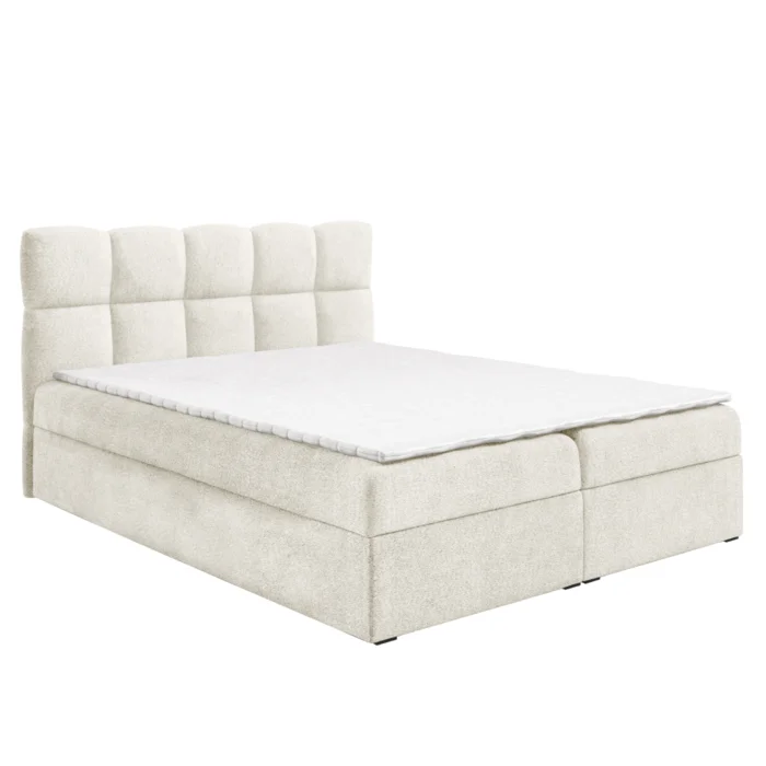 Boxspringová postel 180x200 smetanová s úložným prostorem