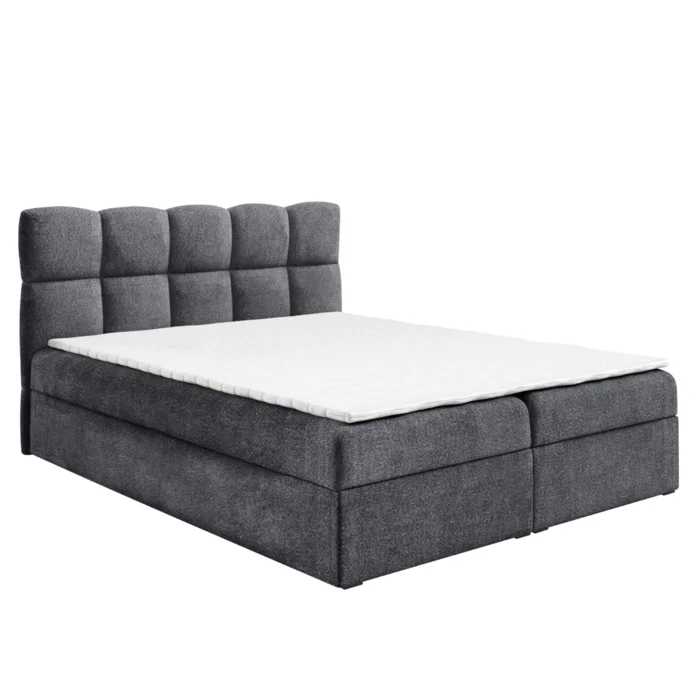 Boxspringová postel 200×200 cm, tmavě šedá