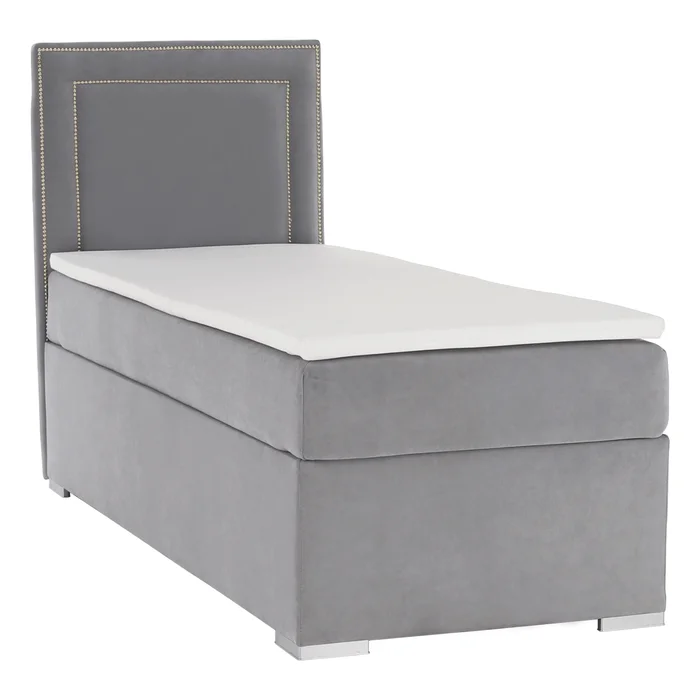 Boxspringová postel 80×200 cm, světle šedá, levá orientace