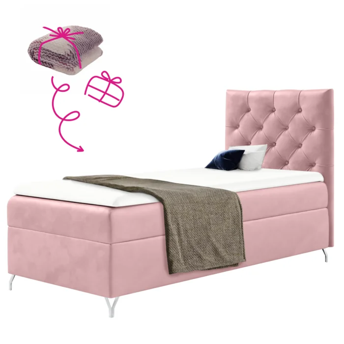 Boxspringová postel Velvet 90x200 cm s úložným prostorem